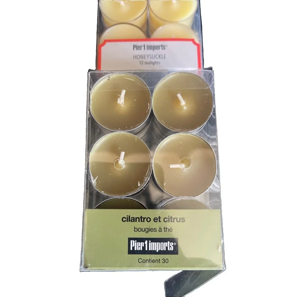 Pier 1 Imports Scented Tealights Lot 78 Discontinued Citrus Cilantro Honeysuckle